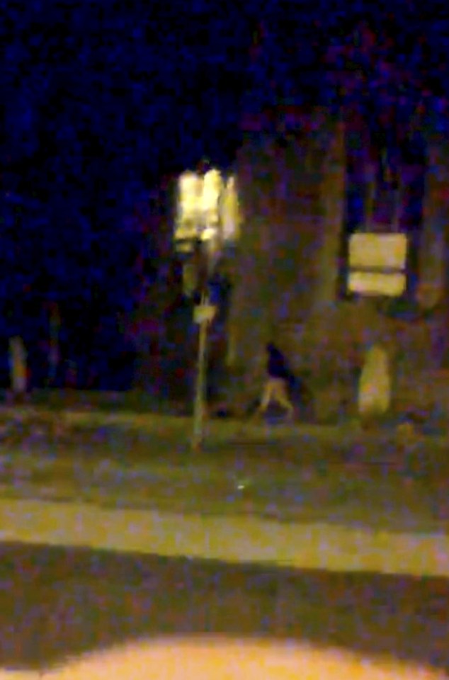  The man walks naked from the waist down away from the main road at about 3am on Sunday morning