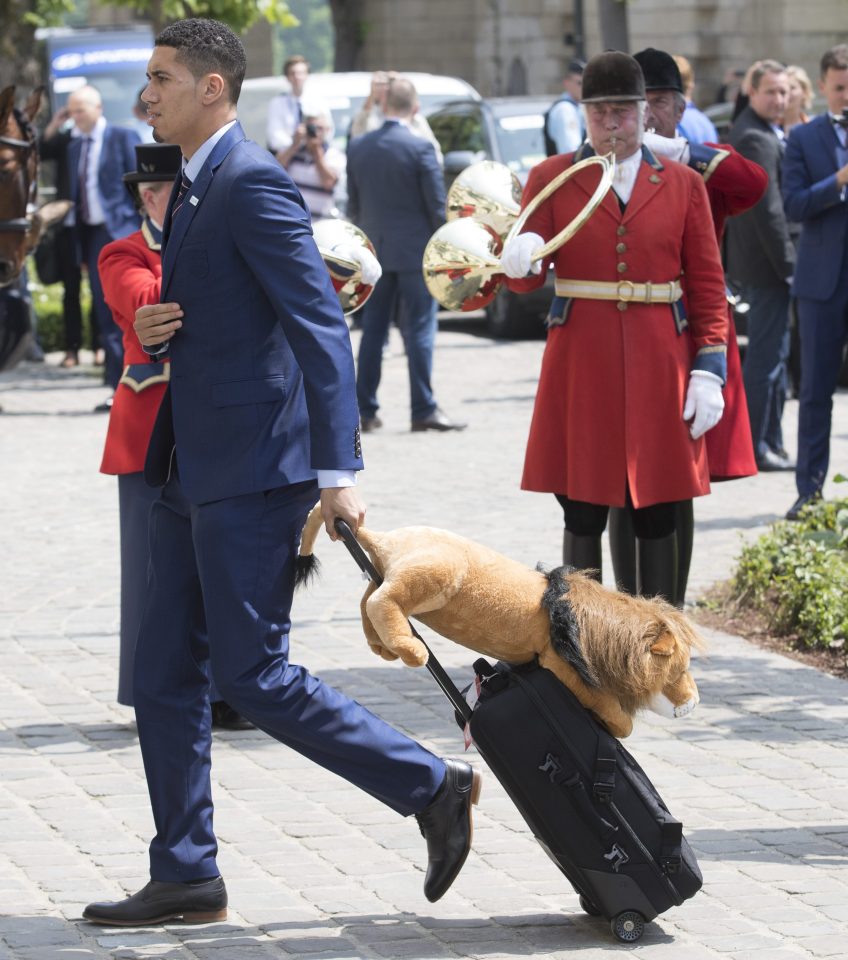  Defender Chris Smalling was the first England star to have to lug the toy lion about