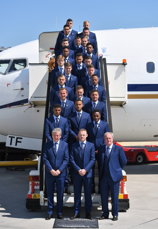  Chris Smalling (top left) makes sure the toy lion makes its way into the picture