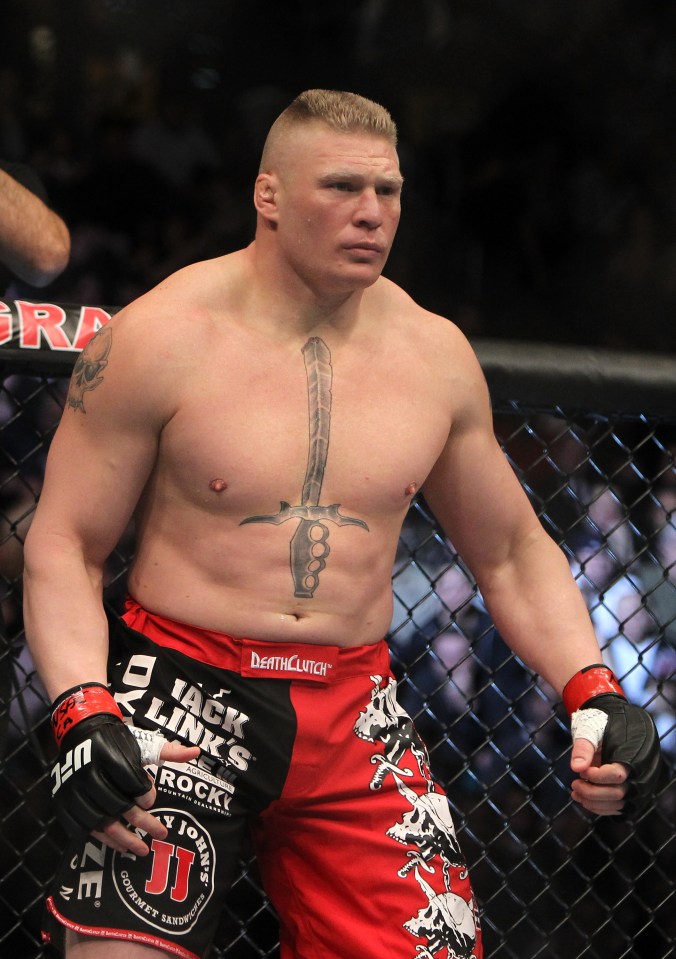  Lesnar is serving a ban and has recieved a fine for failing the drugs test