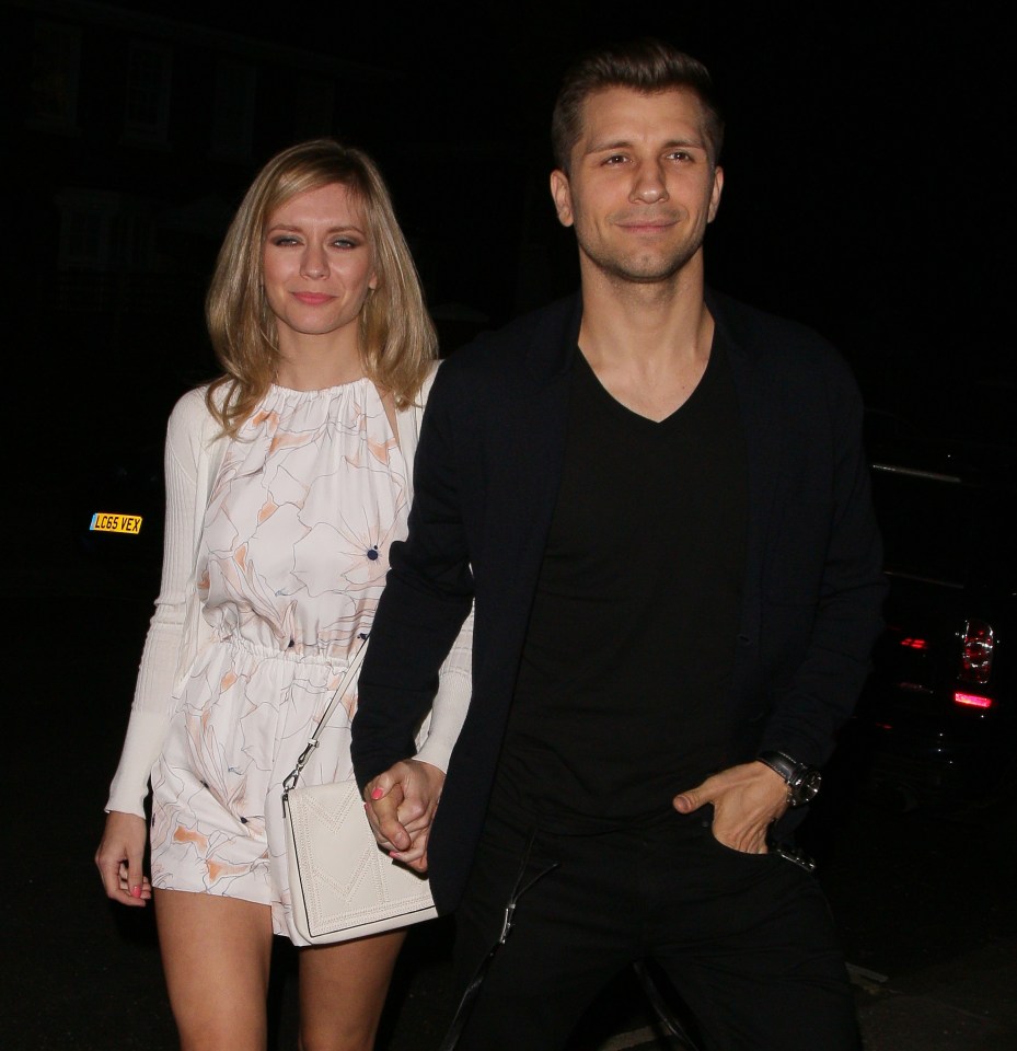 Rachel Riley and Pasha Kovalev left hand in hand