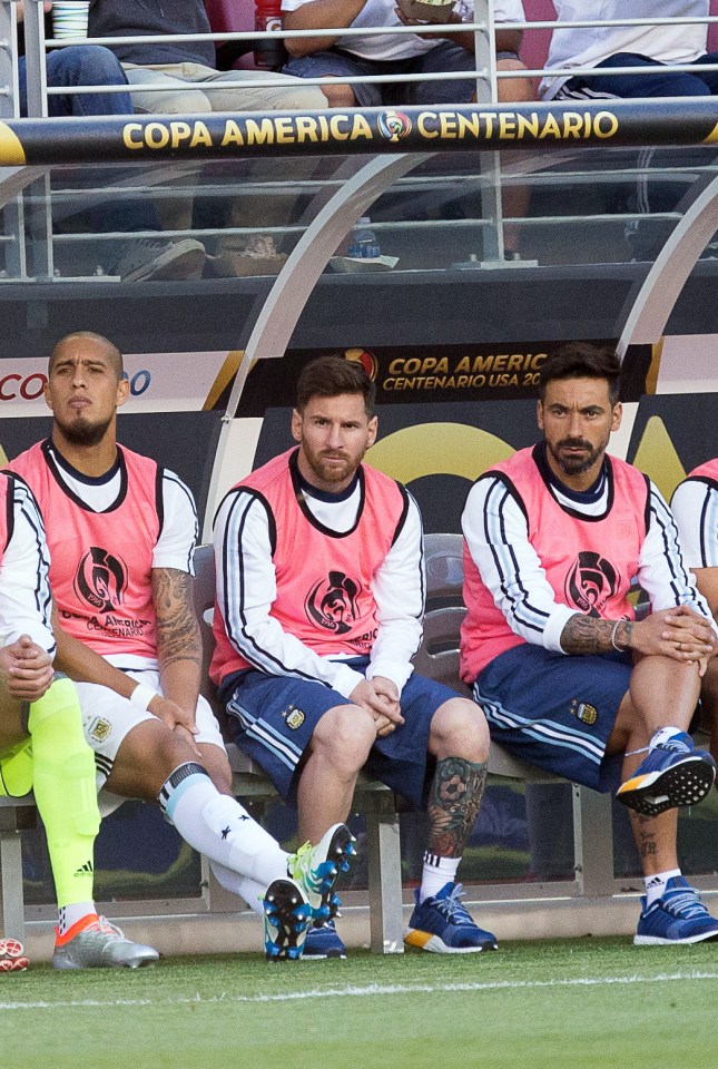 Messi was on the bench for Argentinas 2-1 win over Chile after linking up late with the squad