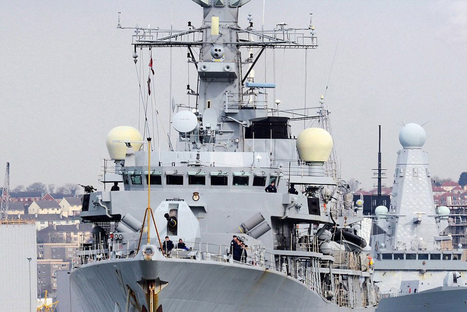  Sailing from HMNB Devonport in Portsmouth, the largest naval base in Western Europe, the magnificent HMS Monmouth was photographed dwarfing the houses in the background near the base