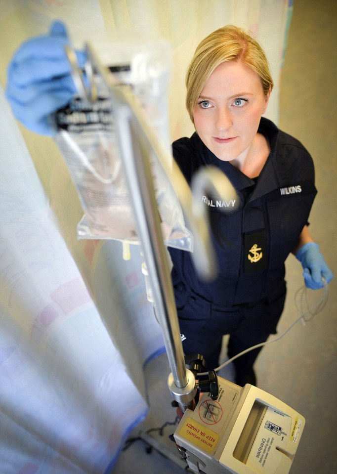  An image highly commended for the Royal Navy Photographer of the Year shows a medical technician during a recruiting campaign at Queen Alexandra Hospital in Portsmouth