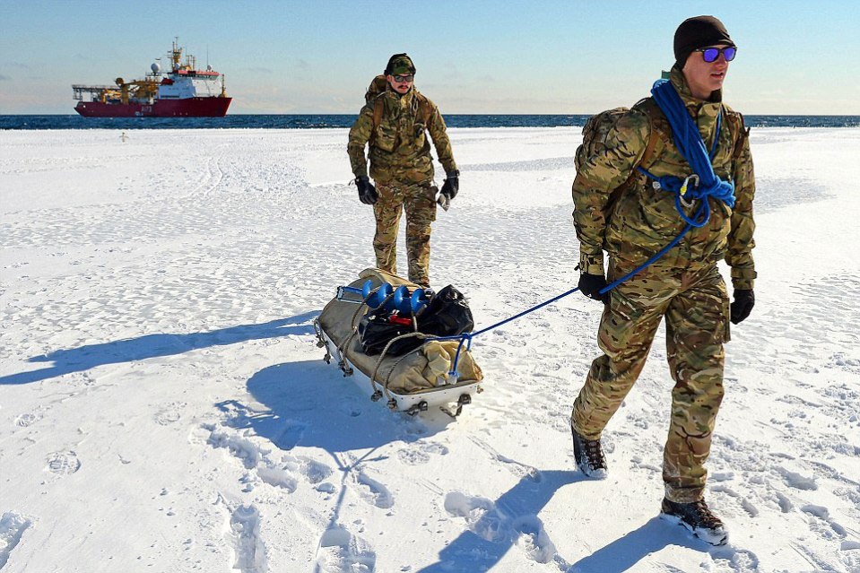  Marines from HMS Protector's Ship's Company trekked through Antarctica to reach Captain Scott's hut, built in 1911 during the Terra Nova Expedition, on an educational visit to Cape Evans