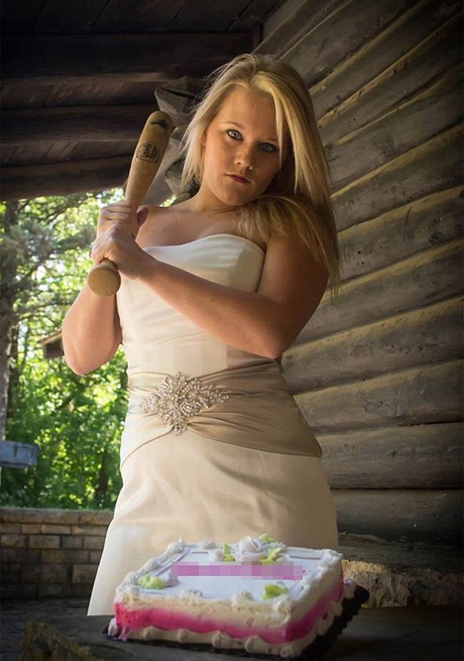  Catherine Meisenburg, 24, posed with sentimental items from her marriage for a divorce photoshoot