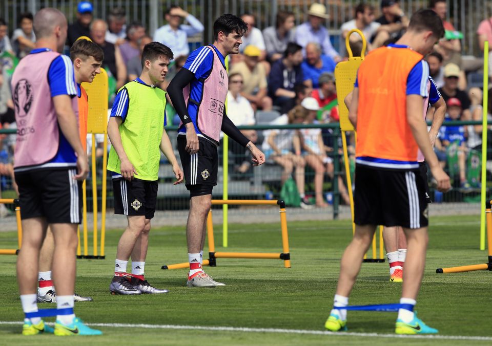 Kyle Lafferty during the open trainf session before his injury