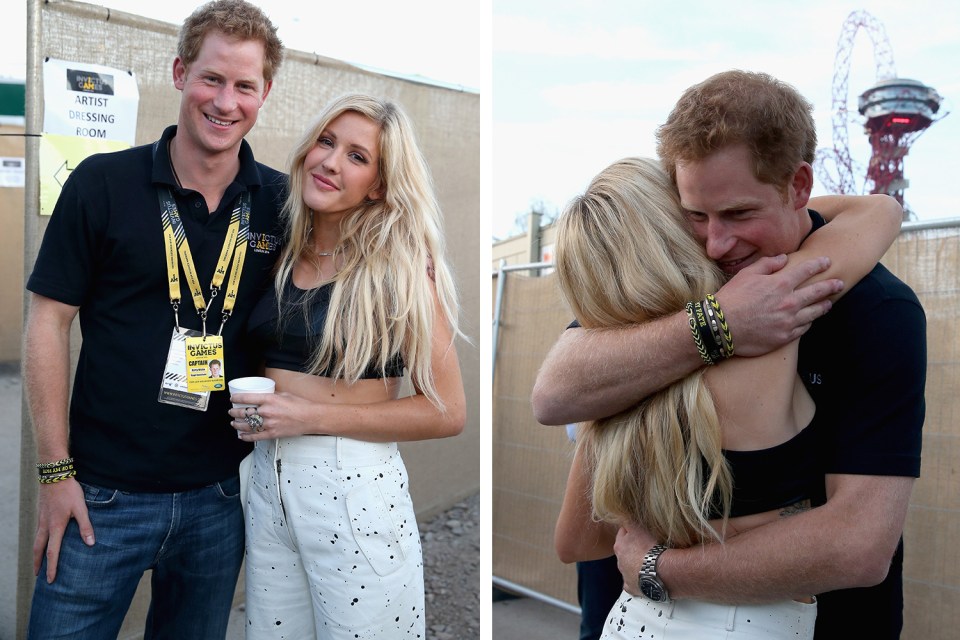  Harry and Ellie hug backstage at the Invictus Games closing ceremony in 2014