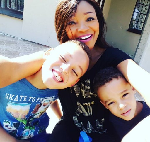  Mpho is mum to nine-year-old twins Emo and Tlhale