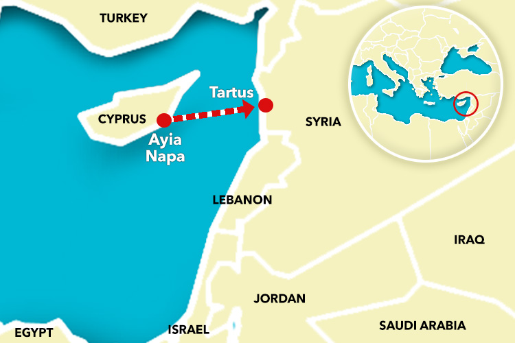 The lads claimed they had wrongly travelled the 100 miles between Ayia Napa and Syria