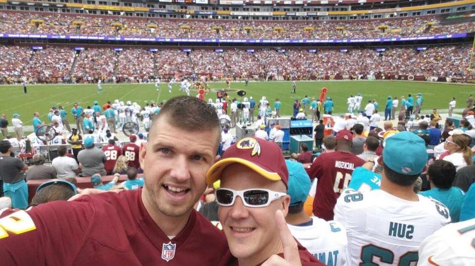  He regularly flies to the US to watch his favourite American Football team the Washington Redskins