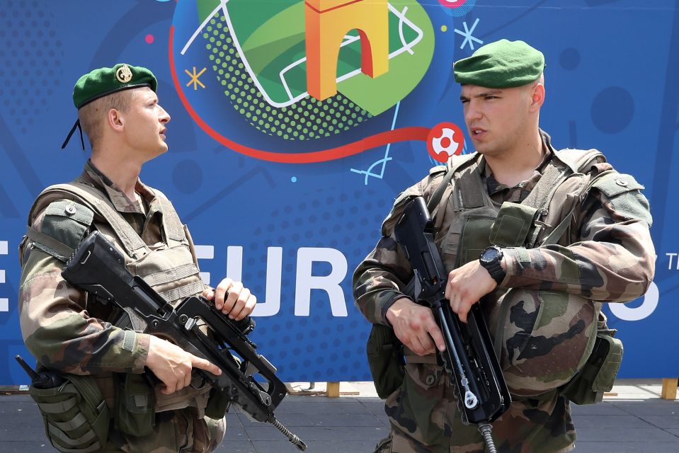  French soldiers and police will now be extra vigilant during the Euros