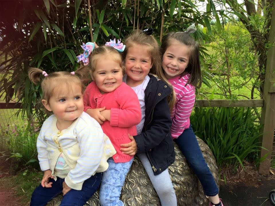  Lexie Meredith with her three sisters Mollie, two, Kacey, six, and Teigan, eight, before the accident which could leave her scarred for life