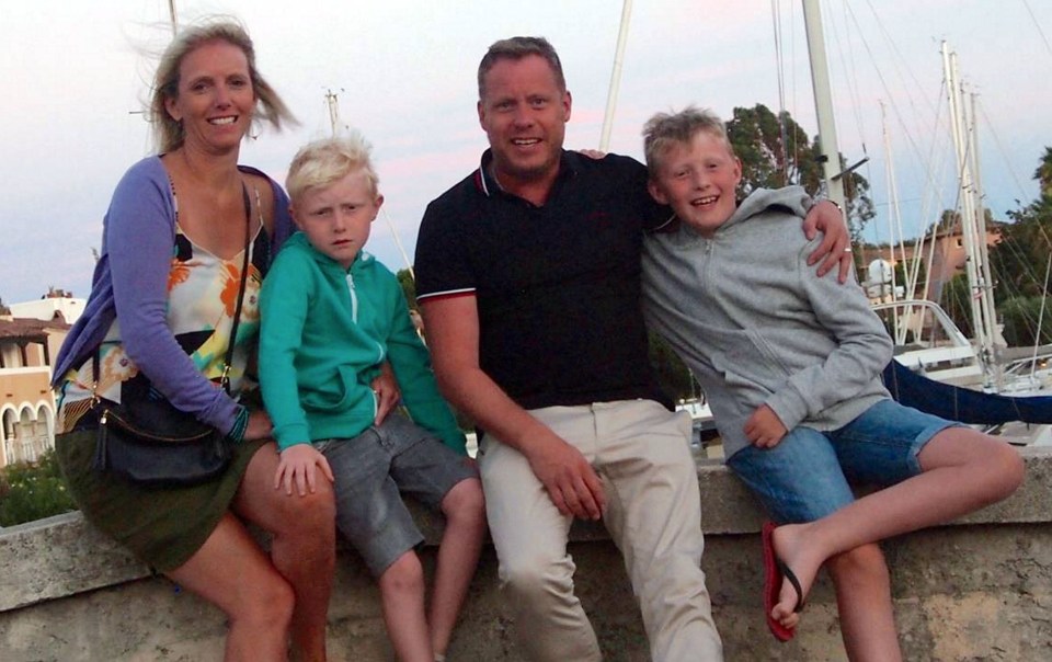  Husband James pictured with Nicole and the couple's sons Harry (left) and Ewan