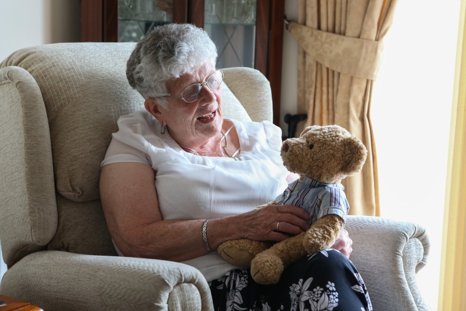  When Jean received the teddy, 'she just cried and cried and cried'