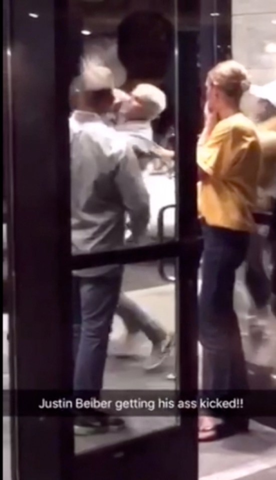  CCTV footage captured the pop star in a brawl outside a hotel