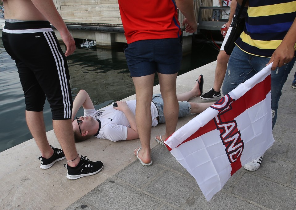  One England fan was injured in the melee