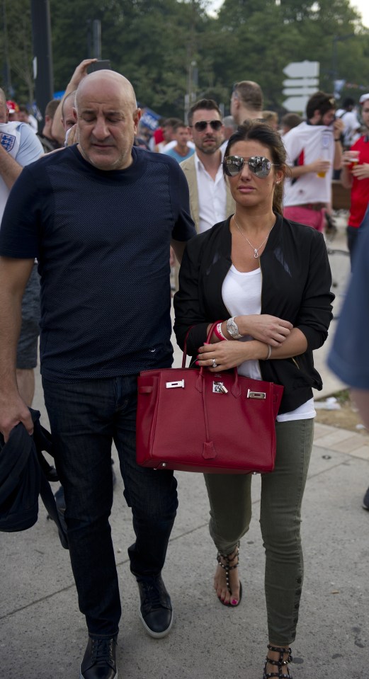  Safe ... Rebekah Vardy made it safely to the stadium to support England against Russia