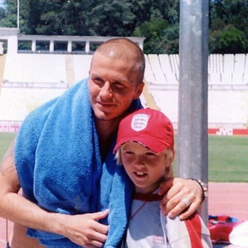 Young fan, Dele Alli poses for a picture for England hero, David Beckham, at Euro 2004