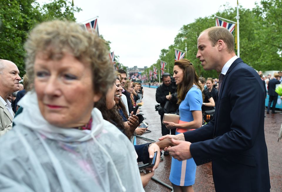  The Duke and Duchess of Cambridge chatted to the rain soaked revellers