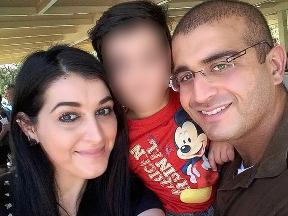 Mateen pictured with his ex-wife Noor and a child believed to be their three-year-old son