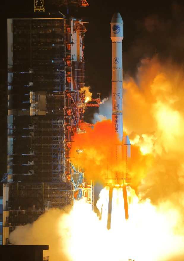 A Long March-3C carrier rocket lifts off at the Xichang Satellite Launch Center on June 12, 2016