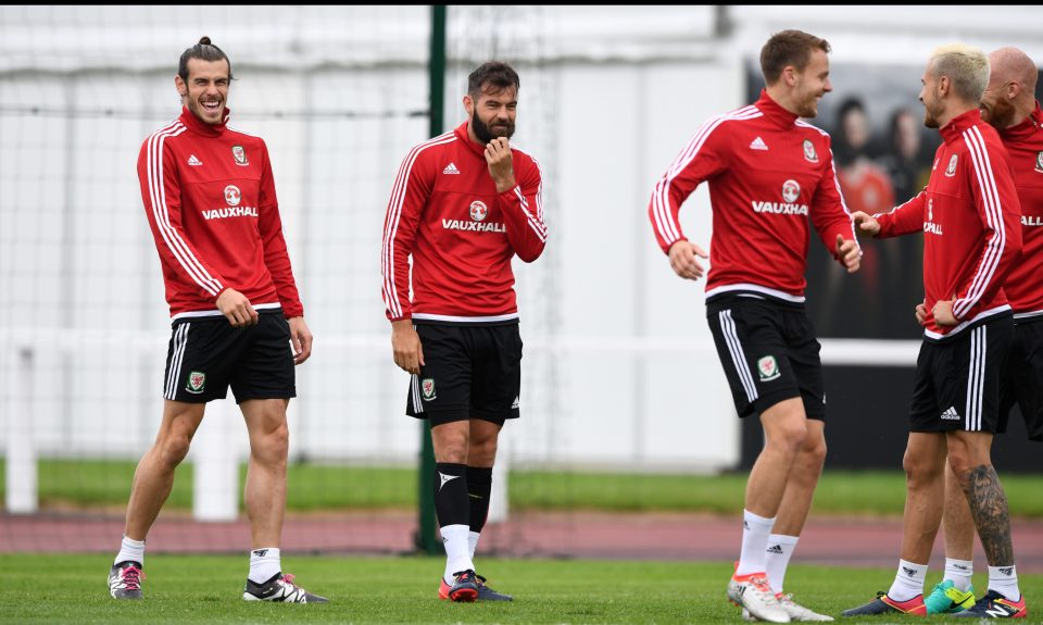  Bale during Wales training earlier this week