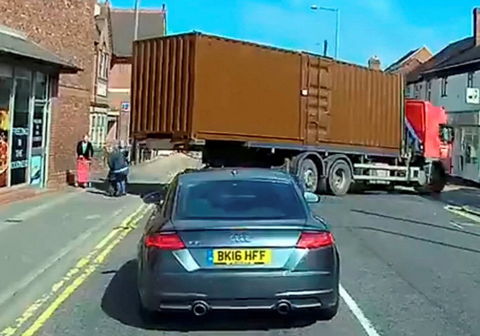  Eyewitnesses recoiled in horror as the lorry driver swung on to the pavement towards helpless pedestrians