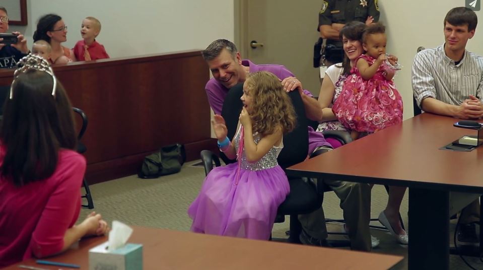  The five-year-old was couldn't believe her eyes when everyone turned up looking like her favourite Disney princesses