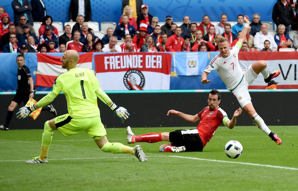  Hungary captain Balazs Dzsudzsak should have done better with a chance in the first half