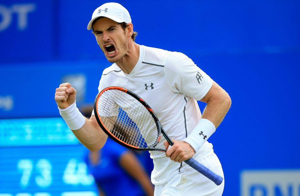  Andy Murray after beating Nicolas Mahut at Queen's must now prepare to try to topple the seemingly unstoppable Novak Djokovic at Wimbledon