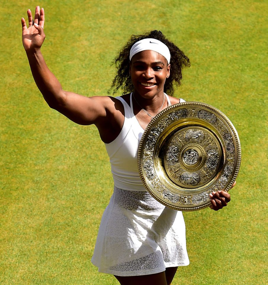  The American superstar celebrates her 2015 Wimbledon triumph