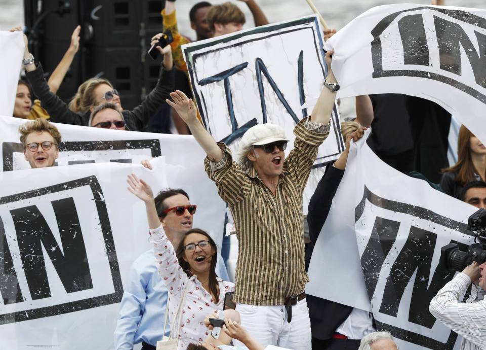  Bob Geldof was criticised by Nigel Farage for 'mocking' the fishermen and women with his protest