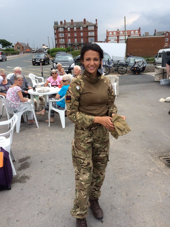  Michelle Keegan has been no stranger to military gear while filming series two of BBC's Our Girl this year.