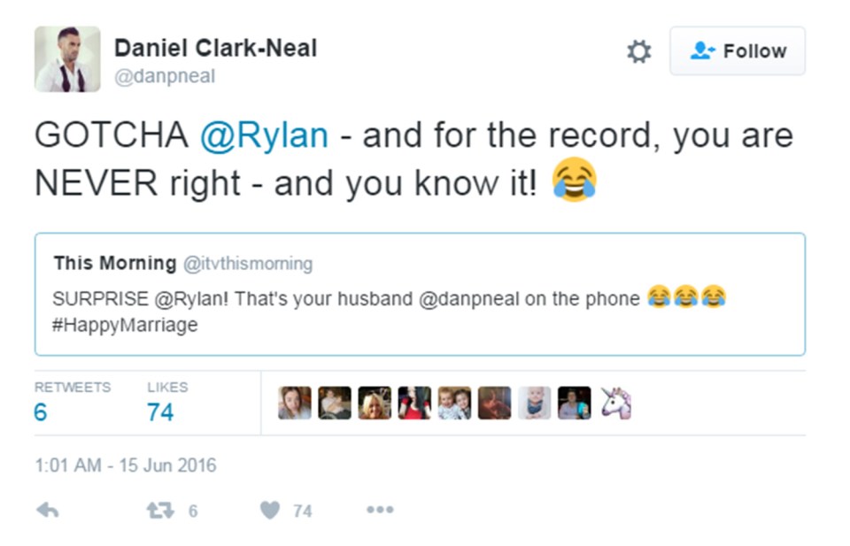  Dan couldn't help but tease Rylan on Twitter afterwards