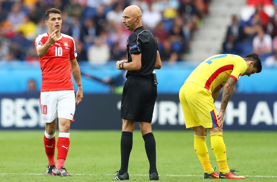  Xhaka does not mess around and could have been sent off after just three minutes for an ugly foul against Romania in the group match