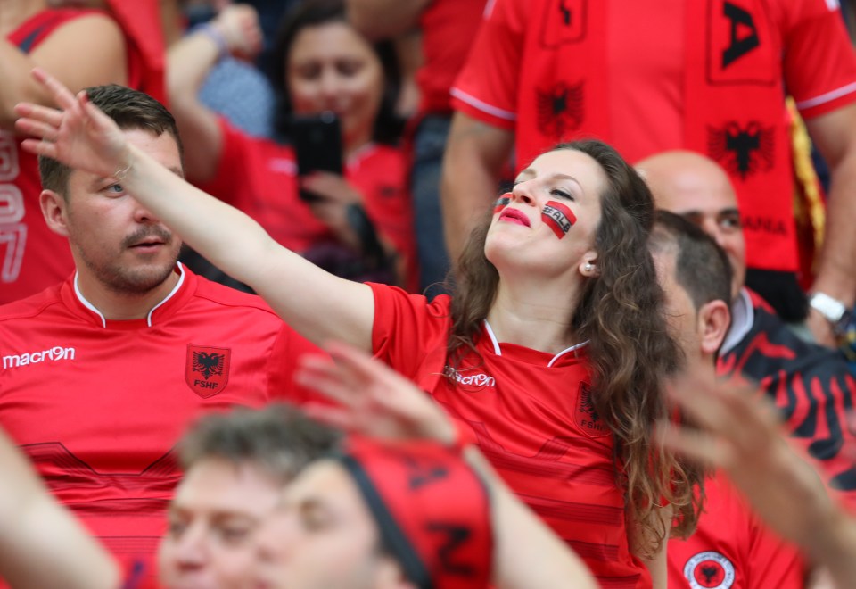  An Albanian fan ahead of kick-off