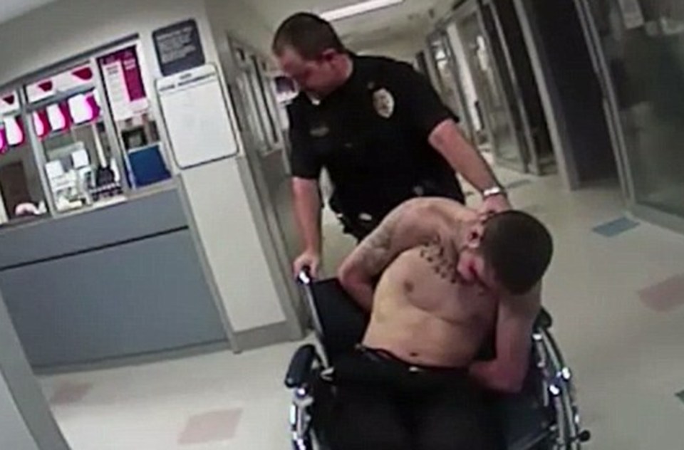  An aspiring MMA fighter, he He had fractured his neck during the arrest, and the footage showed his body limp as he was wheeled into hospital