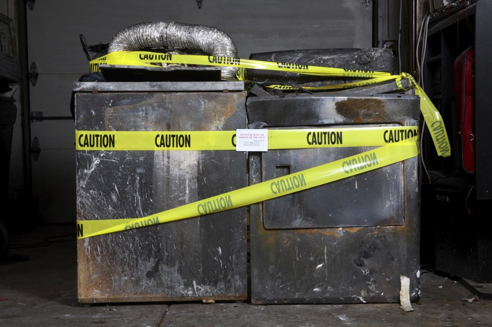  These burnt out appliances were pulled out of a house fire