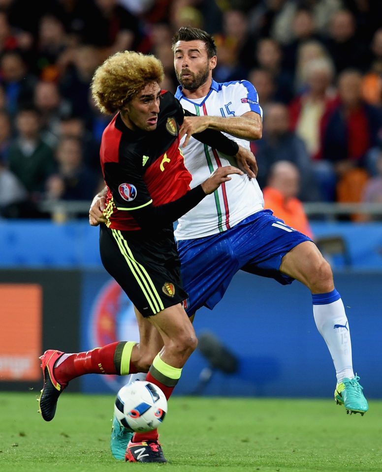  Fellaini in Belgium's defeat to Italy in their opening group game