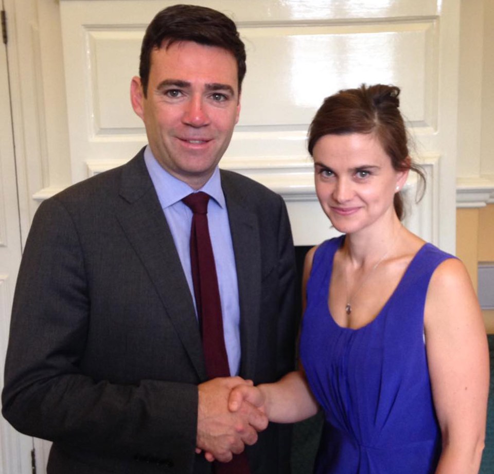  Jo Cox, pictured with Andy Burnham MP, has died after being airlifted following the brutal attack