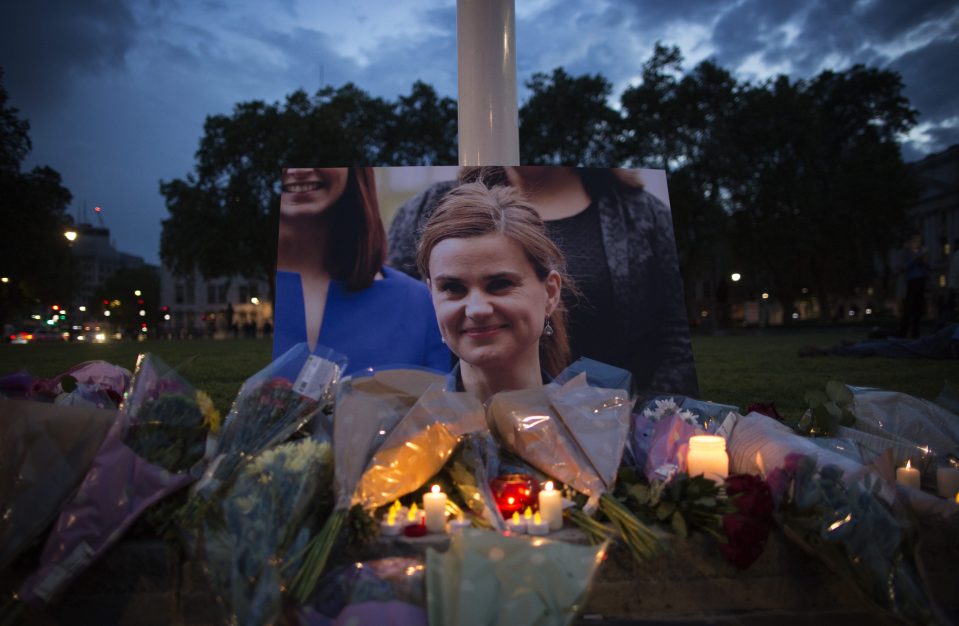  A candlelit vigil was held in memory of Jo Cox in Parliament Square, central London, this evening