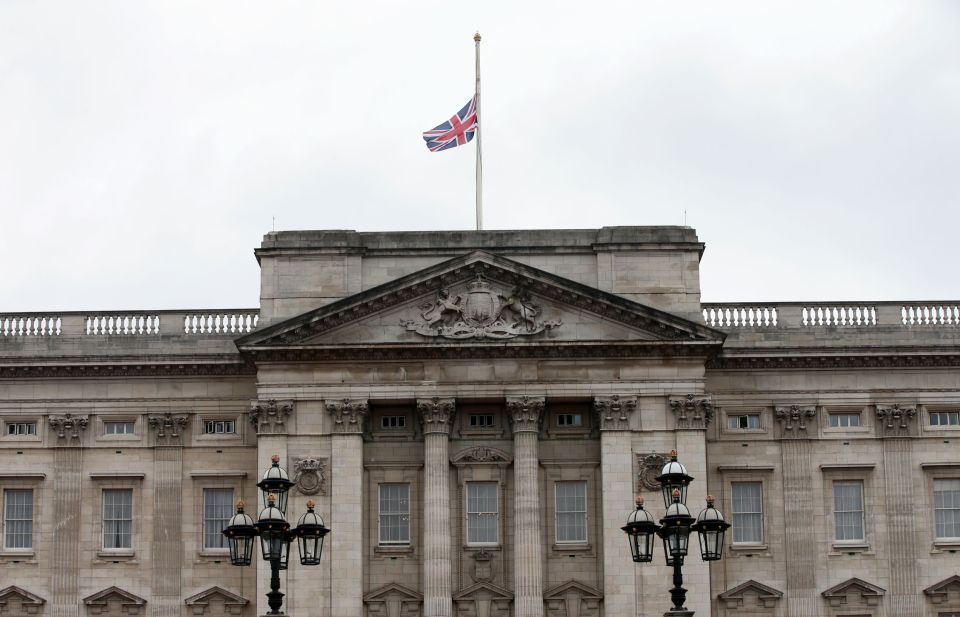  The flag above Buckingham Palace, London, flies at half mast today as a mark of respect for Jo Cox