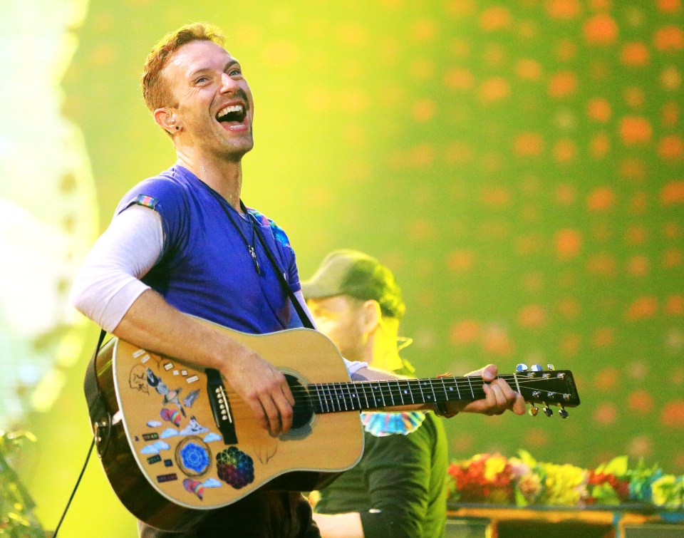  Look at me, sir! ... Coldplay's Chris Martin at Wembley gig