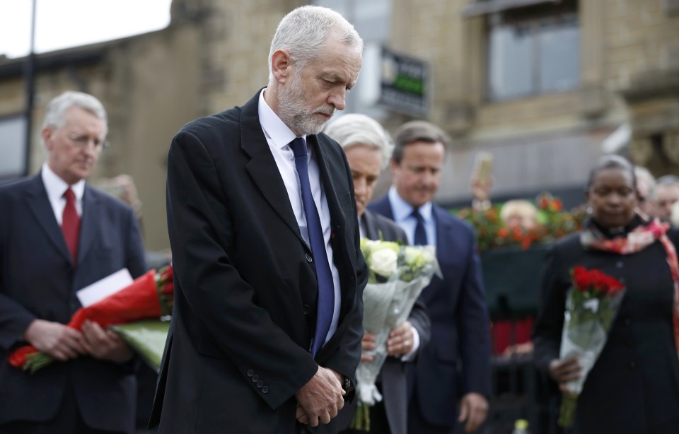  Jeremy Corbyn said Jo Cox "was taken from us in an act of hatred" in a statement in Birstall