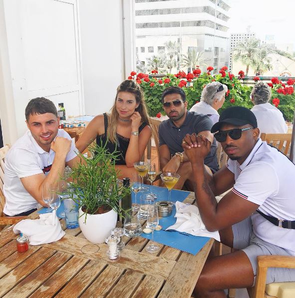  Ferne McCann introduced her new man to her Instagram followers while on a sunny break with two friends.