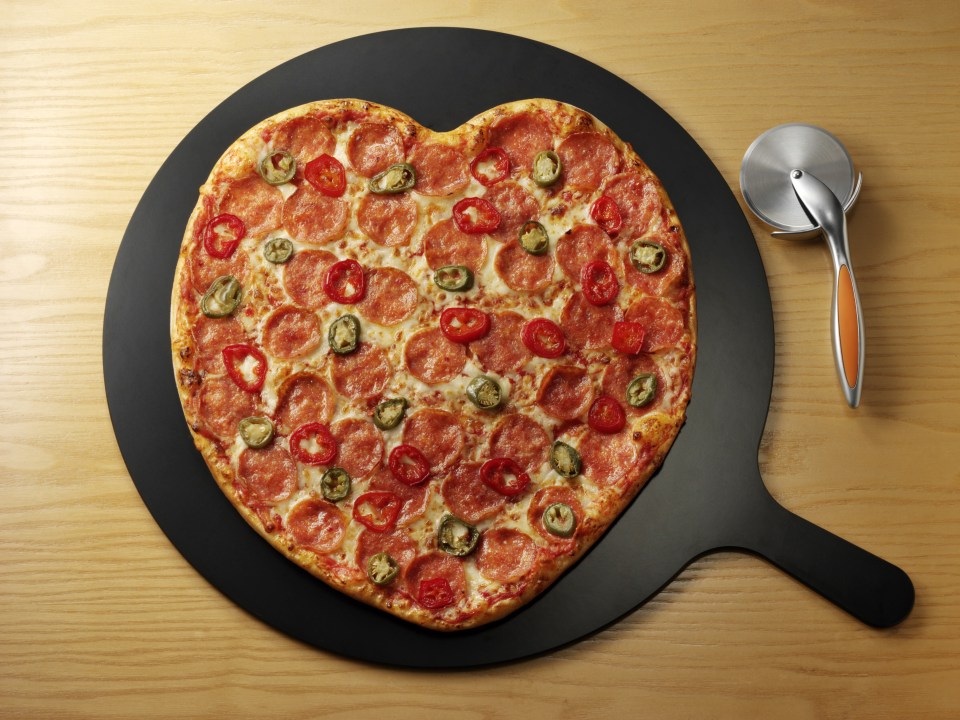  The restaurant chain bought heart-shaped pizzas for Valentine's Day