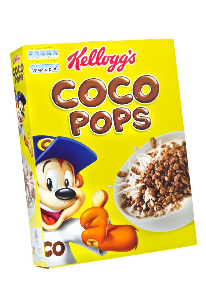 Box of Kellogg's Coco Pops Breakfast Cereal.. Image shot 2013. Exact date unknown.