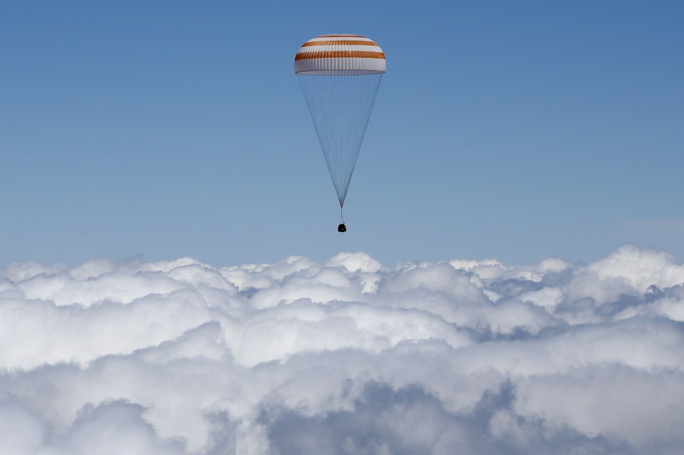 The capsule deployed its parachutes at 10:00am to slow the descent before retro rockets fired 1 second before hitting the ground