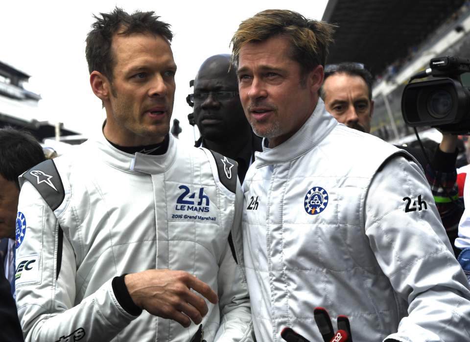  Actor Brad Pitt, right, will get the race started in France